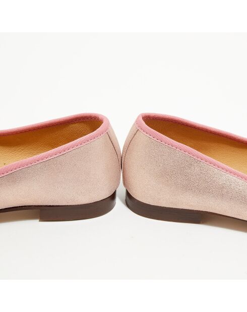 Ballerinas Jeanne aus schillerndem Leder in Rosa