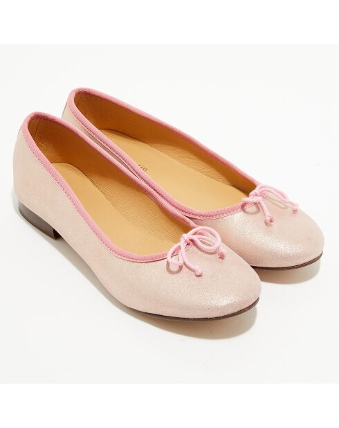 Ballerinas Jeanne aus schillerndem Leder in Rosa