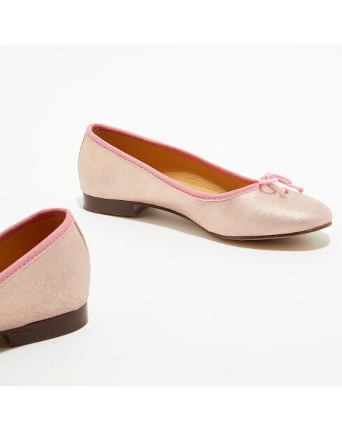 Ballerinas Jeanne aus schillerndem Leder in Rosa