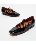 Neonati Justine in pelle verniciata nera