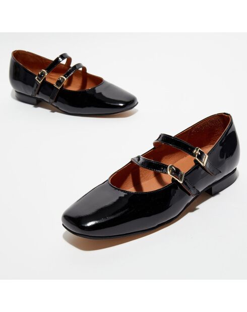 Justine Babys aus schwarzem Lackleder