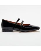 Neonati Justine in pelle verniciata nera