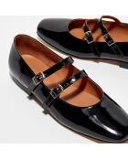 Neonati Justine in pelle verniciata nera