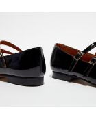 Neonati Justine in pelle verniciata nera