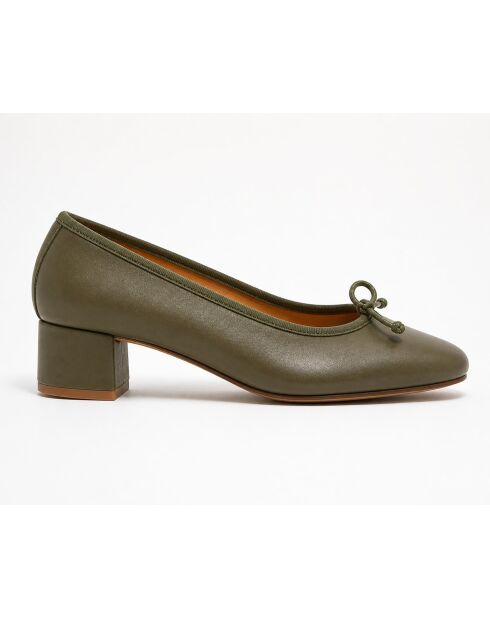 Ballerinas Diane aus Leder in Khaki