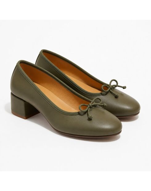 Ballerinas Diane aus Leder in Khaki