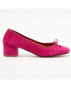 Diane fuchsia fluwelen leren ballerina's op draver