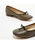 Jeanne khakifarbene Lederballerinas