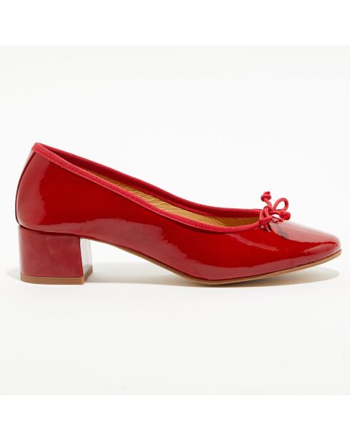Ballerine trotter Diane rosse in pelle verniciata