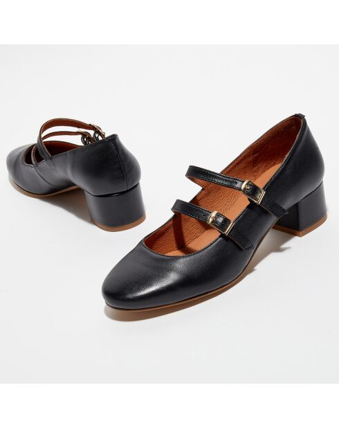 Louise Baby-Ballerinas aus schwarzem Leder