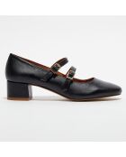Louise Baby-Ballerinas aus schwarzem Leder