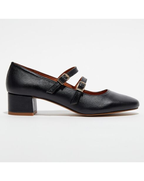 Louise Baby-Ballerinas aus schwarzem Leder