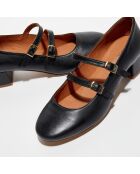 Louise Baby-Ballerinas aus schwarzem Leder