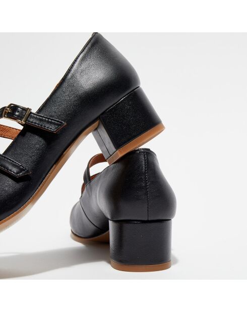 Louise Baby-Ballerinas aus schwarzem Leder