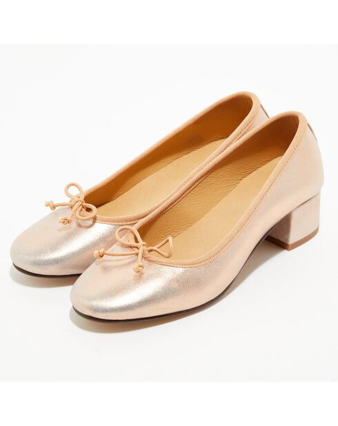 Ballerinas Diane aus schillerndem Leder in Rosa