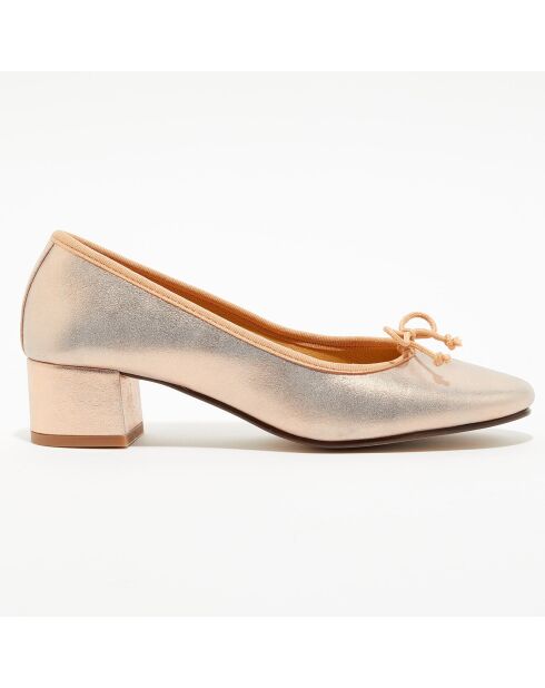 Ballerinas Diane aus schillerndem Leder in Rosa