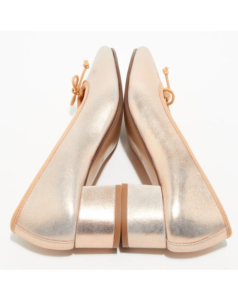 Ballerinas Diane aus schillerndem Leder in Rosa