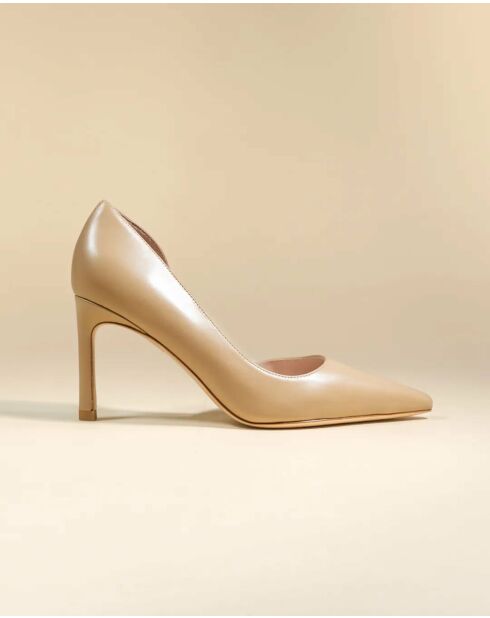 Escarpins en cuir Kelly nude - Talon 8cm