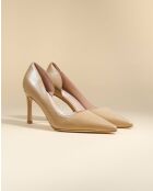 Escarpins en cuir Kelly nude - Talon 8cm