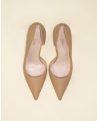 Escarpins en cuir Kelly nude - Talon 8cm