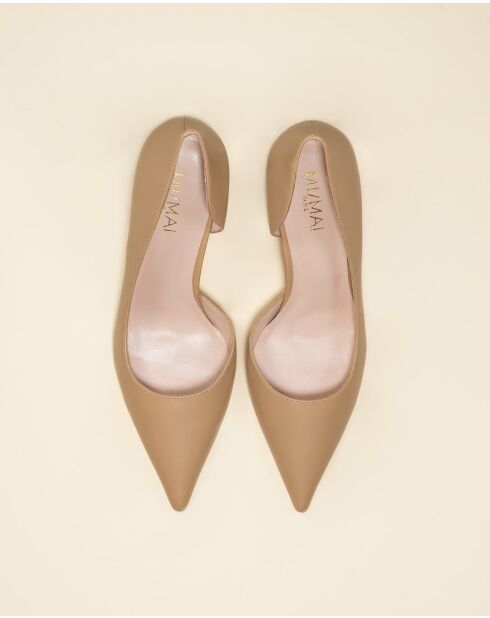 Escarpins en cuir Kelly nude - Talon 8cm