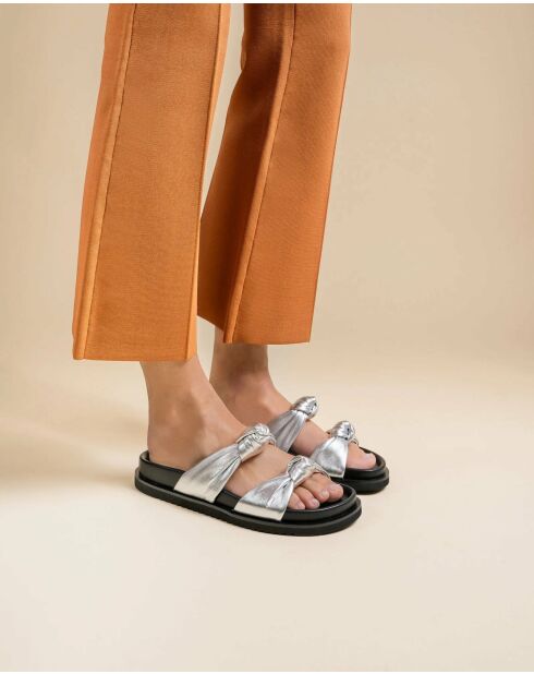 Sandales en cuir Dona argentées