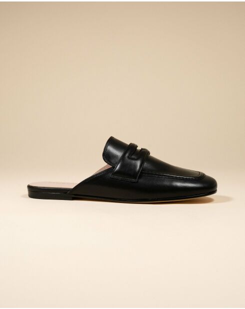 Mules en cuir Arno noires