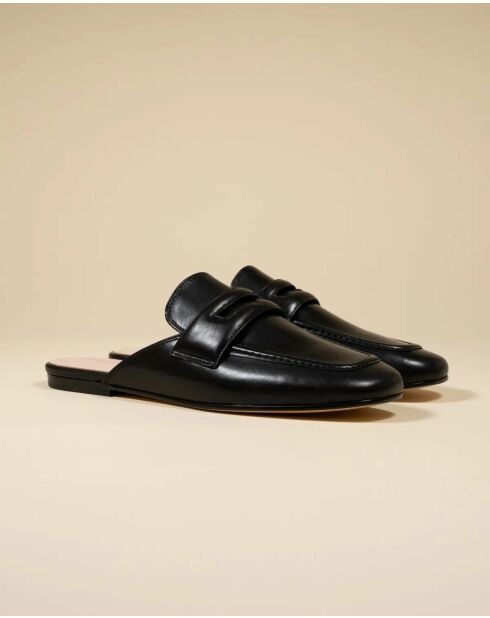 Mules en cuir Arno noires