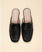 Mules en cuir Arno noires