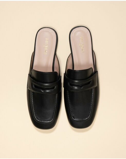 Mules en cuir Arno noires