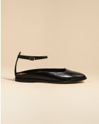 Ballerines en cuir Enid noir/vert