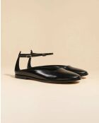 Ballerines en cuir Enid noir/vert