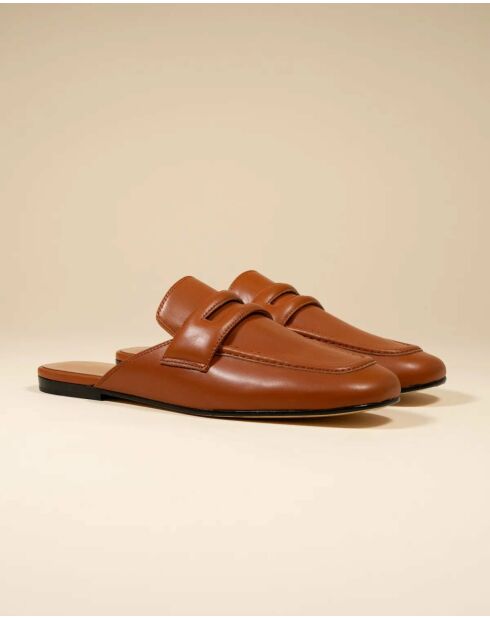 Mules en cuir Arno marron