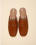Mules en cuir Arno marron