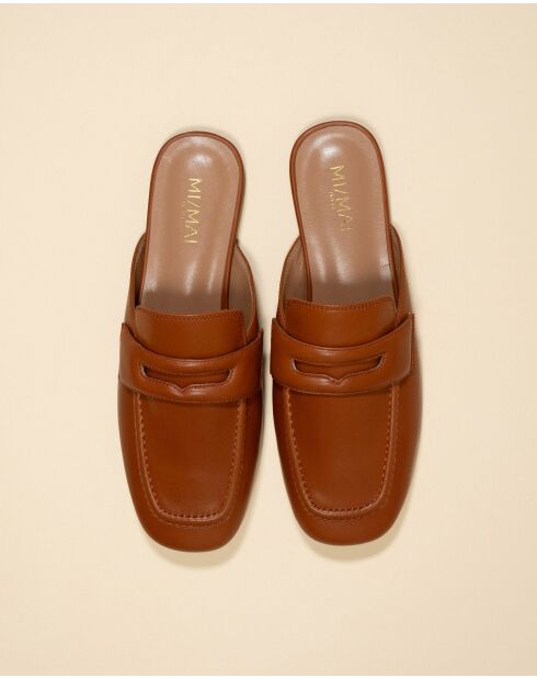 Mules en cuir Arno marron