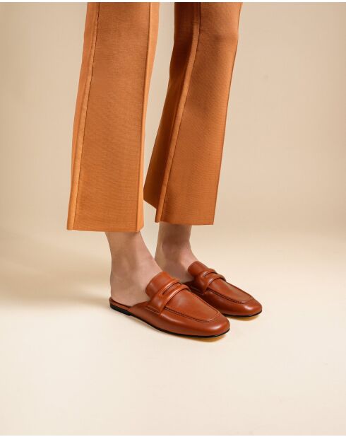 Mules en cuir Arno marron