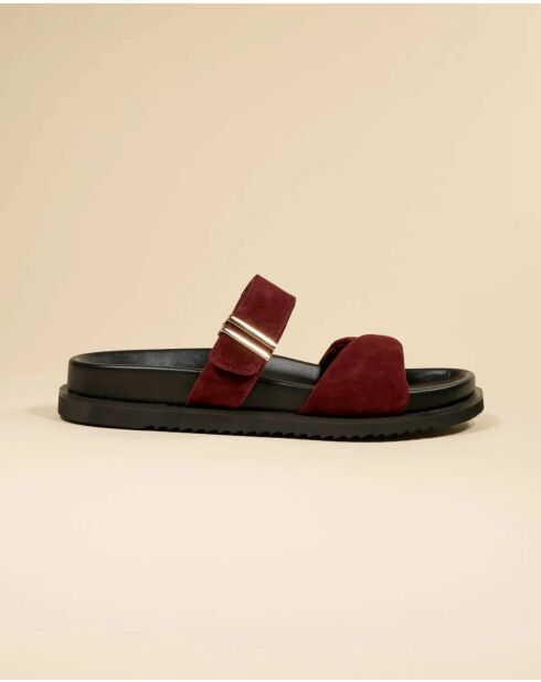 Nus-pieds en cuir Paddington by Diane Perreau bordeaux