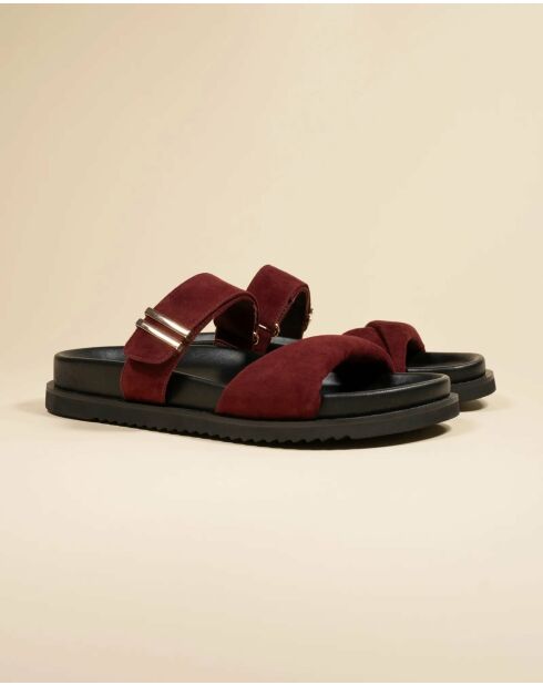 Nus-pieds en cuir Paddington by Diane Perreau bordeaux