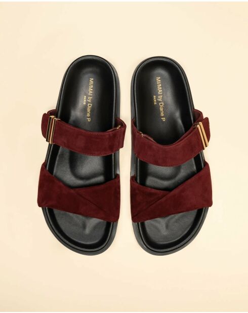 Nus-pieds en cuir Paddington by Diane Perreau bordeaux