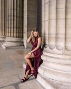 Nus-pieds en cuir Paddington by Diane Perreau bordeaux