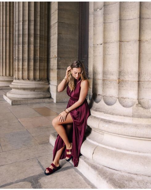 Nus-pieds en cuir Paddington by Diane Perreau bordeaux