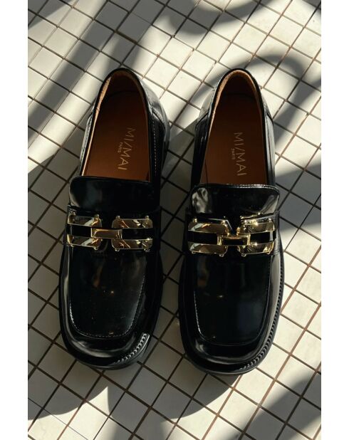 Mocassins en cuir Riu noirs