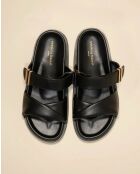 Nus-pieds en cuir Paddington by Diane Perreau noirs