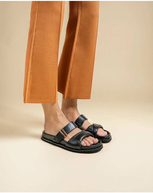 Nus-pieds en cuir Paddington by Diane Perreau noirs
