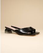 Sandales à talon en cuir Camden noires