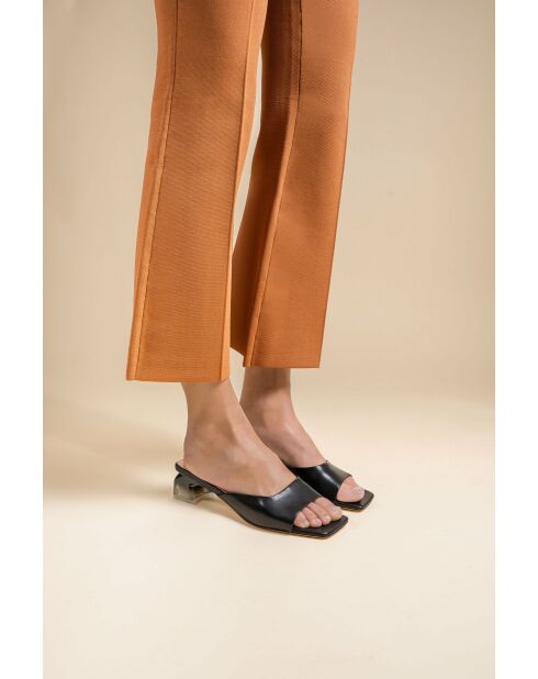 Sandales à talon en cuir Camden noires