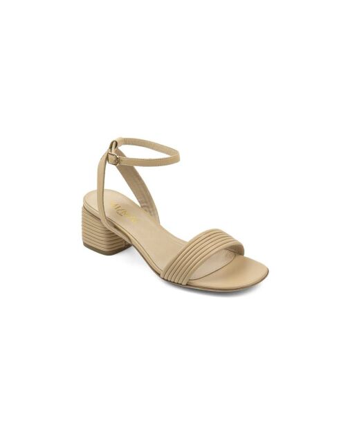 Sandales à talon en cuir Coco nude