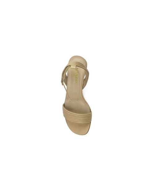 Sandales à talon en cuir Coco nude