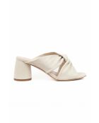 Sandales à talon en cuir Dina blanches