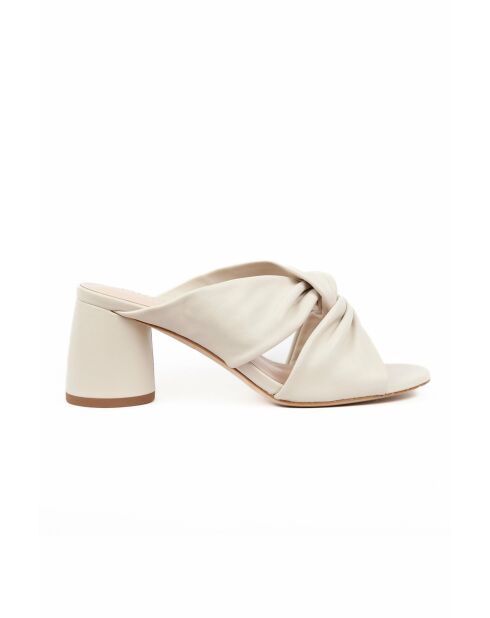 Sandales à talon en cuir Dina blanches